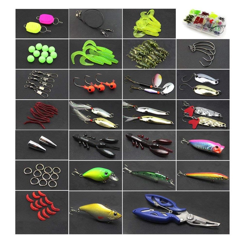 Docooler 73/101 /132/232 Pcs Fishing Lures Mixed Hard Baits Soft