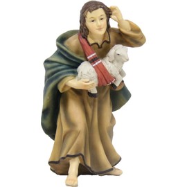 FADEDA Shepherd with Sheep/Height: 11 cm/Hand-Painted/Detailed Nativity Scene Figures - Christmas Table Decoration Nativity Accessories