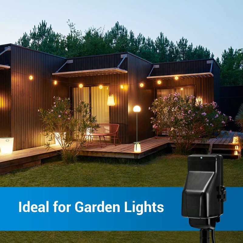 DEWENWILS Hallow Dusk to Dawn Outdoor Power Strip Stake Overload