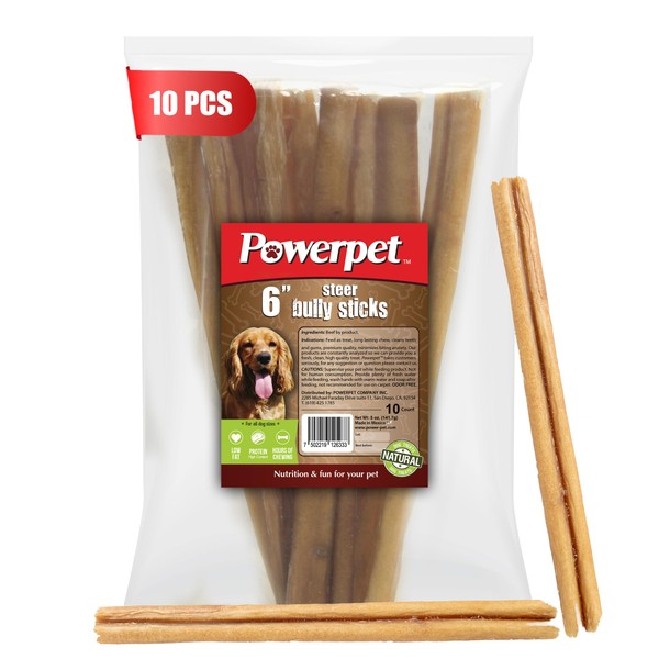 Powerpet 100% Natural Steer Stick - High Protein Bully Stick,