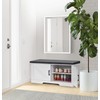 HOMSHO 2-Tier Storage Bench, 39.4" Wide Shoe Bench with Padded