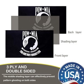 Pow Mia Flag 3x5 Outdoor Double Sided Heavy Duty 3 Ply Military Pow Veteran Flags Double Stitching For Home Company Indoor Outdoor Outside