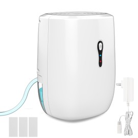 Dehumidifier with Drain Hose. Litever Small Portable Dehumidifier. Auto-OFF. Drain Hose for Continuous Drainage. Effective for Small Bathroom Pantry Closet Basement Wardrobe Gun safe RV Trailer Camper