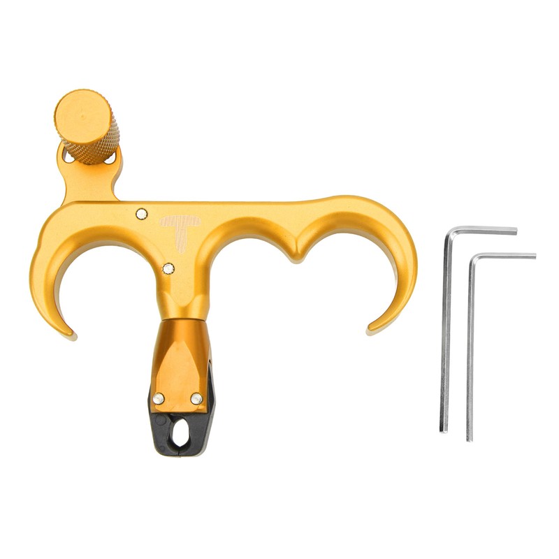 3 Finger Hand Held Bow Release Aluminum Alloy Thumb Release