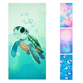 Joyoldelf Children's Beach Towel, 140 x 70 cm, Cotton Bath Towel, Beach Towel for Girls and Boys - Holiday Must Haves