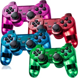 Wireless Controller for PS2 Play Station 2 Dual Vibration 2 (Blue Red Green Purple)