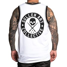 Sullen Men's Badge of Honor BOH Jersey Tank Top (2XLarge, White)
