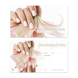 Gift Voucher Pack of 10 Gift Vouchers. Blank Voucher Form to Fill Yourself for Nails Nail Design Nail Salon. KS1278