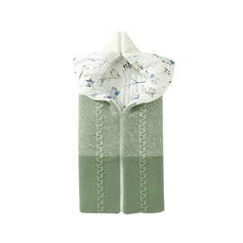 Isyunen Stroller Blanket Newborn Baby Swaddle Sack Knitted Crochet Hooded Baby Sleep Sack Boy or Girl Swaddle Wrap for 0-17 Months Baby Receiving Blankets,Sleeping Bag