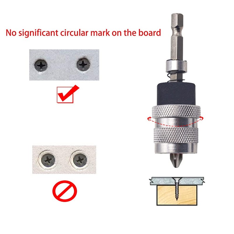 Saipe Adjustable Screw Depth Setter Bit Screwdriver Bit Holder Screw