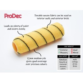 ProDec 9 inch x 1.5" 4 Piece Twin Medium Pile Woven Paint Rollers, Cage Frame and Tray Set for Painting with Emulsion and Masonry Paints on Interior and Exterior Walls and Ceilings, 9"