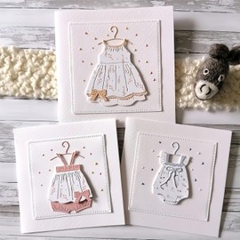 3pcs Baby Girl Dress and Baby Boy Overalls Die Cuts for Card Making,Metal Cutting Dies Embossing Paper Dies for Scrapbooking DIY Album Card Making Supplies (04)