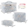 3-Piece Set Cosmetic Bag Women's Travel Toiletry Bag Large Cotton