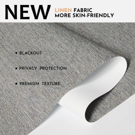 Persilux Blackout Roller Shades for Windows,Cordless,Linen Fabric,Roller Blinds,Thermal Insulated Fabric UV Protection,Window Shades for Home,Office,Bedroom,door,Blackout-grey,12" W X 48" H