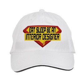 Makoroni - EAT Sleep BE an Interior Designer Career Hat Adjustable Cap, DesB90 White