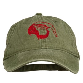 Outline Image of a Parrot Embroidered Washed Cap - Dark Green OSFM