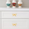 Indian Shelf Solid Brass Gold Bow Drawer Knobs (6 Pack)