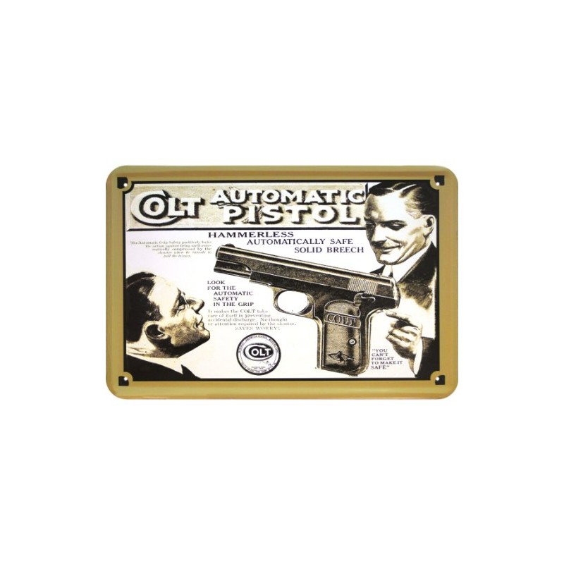 Colt Metal Tin Sign Replica Pistol Sign Wall Mounted Simple
