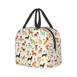 Imiss Dog Lunch Bag Puppy Lunch Cooler Box Tote Bag Organizer for Women,Reusable, Lightweight & Durable Lunch Bag for Office Work Picnic School Meal Prep Bag