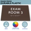 ADA CENTRAL SIGNS 6" X4" Exam Room 3 Sign- Tactile