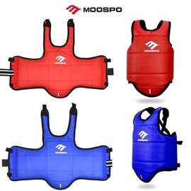 SG Muspo Taekwondo Single-Sided Body Protector Red + Blue Set Martial Arts Body Protector / SG 무스포 태권도 단면호구 빨강+파랑 세트 격투기 몸통보호구