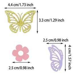 ONLYKXY 13g Butterfly Flower Table Confetti Decor Glitter Butterfly Decoration for Birthday Wedding Theme Thanks Giving Party Valentine's Mother's Day Scatter Bless Confetti (Glitter Gold)