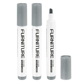 uxcell Furniture Markers Touch Up, 3pcs Furniture Repair Kit Wood Filler Sticks Wood Markers for Scratches Wooden Floor Table Cabinet Laminate Frames, Gray