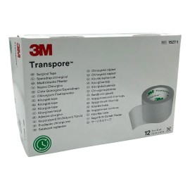 Cinta Transpore 3m 2.5 Cm 1 Pulgada Caja C/12 Rollos 1527-1