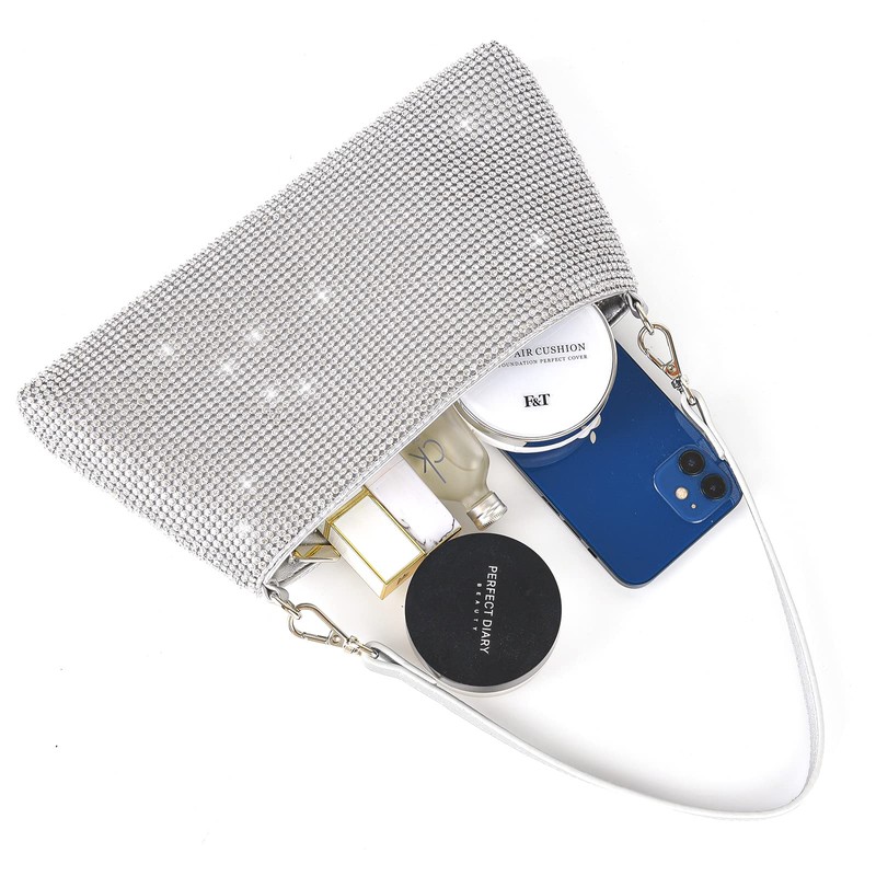 Valleycomfy Cluthes Women's Clutch Elegant Bridal Bag Diamond Handbag Wedding