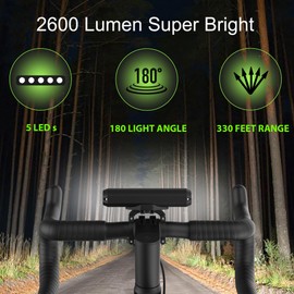 Bright Bike Headlight Rechargeable LED Front Light for Bike Aluminum Alloy Bicycle Lights for Night Riding