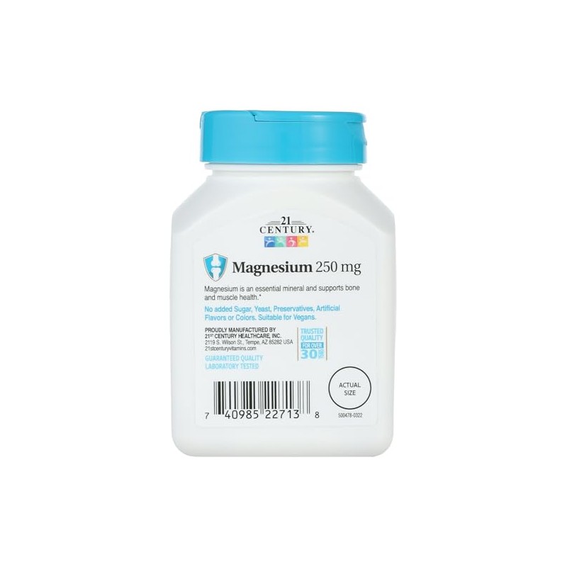21st century magnesio 250mg, 110 taabletas