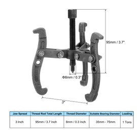 uxcell 3 Inch 3-Jaw Gear Puller, Extractor Removal Tool with Reversible Jaws for Pulleys, Bearings and Flywheel