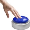 MAUJOY Large Talking Button Clock(Blue-Silver) Alarm Clock with Time, Day