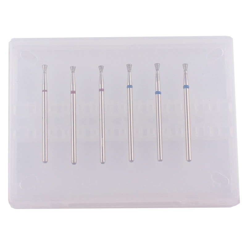 MZCMSL Tapered Diamond Cuticle Nail Bit Set with Case, 6pcs