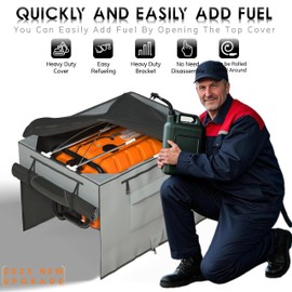 Generator Covers While Running, Waterproof Heavy Duty Generator Tent, 1680D+210D Double Layer, Rooftop Design, Large Generator Cover, 32 x24 x24, Grey