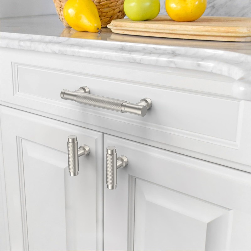 Amerdeco 10 Pack 3.75 Inch(96mm) Brushed Satin Nickel Cabinet Pulls