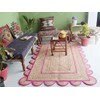 Chouhan Rugs Area Rug Natural Jute Hand Braided Rug Pink