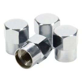4pz Tapon Metalico Cromado P Válvula Llanta Moto Auto Bici                                                                                            