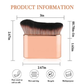 WHYCNJL 1 Piece Powder Brush, Tanning Brush, Flat Large Body Makeup Brush, Self-Tanning Brush, Multifunctional Body Brush, Powder Brush, Blush Brush with Soft Bristles (Rose Gold)
