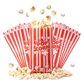 Fit Meal Prep 1000 Pack Paper Popcorn Bags Individual Servings 1 Oz, Classic Red & White Striped Popcorn Sleeves, Disposable Popcorn Bags Bulk for Party Popcorn Machine Movie Nights