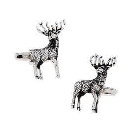 Standing Stag Deer Cufflinks – Refined Hunting-Inspired Design, Men’s Accessories for Formal Attire or Outdoor Enthusiast