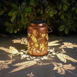 Hummingbird Solar Lanterns Outdoor Waterproof Hanging Solar Lights Metal Solar Decorative LED Lanterns Outside Gifts for Women Men Decor for Garden,Yard,Patio,Lawn