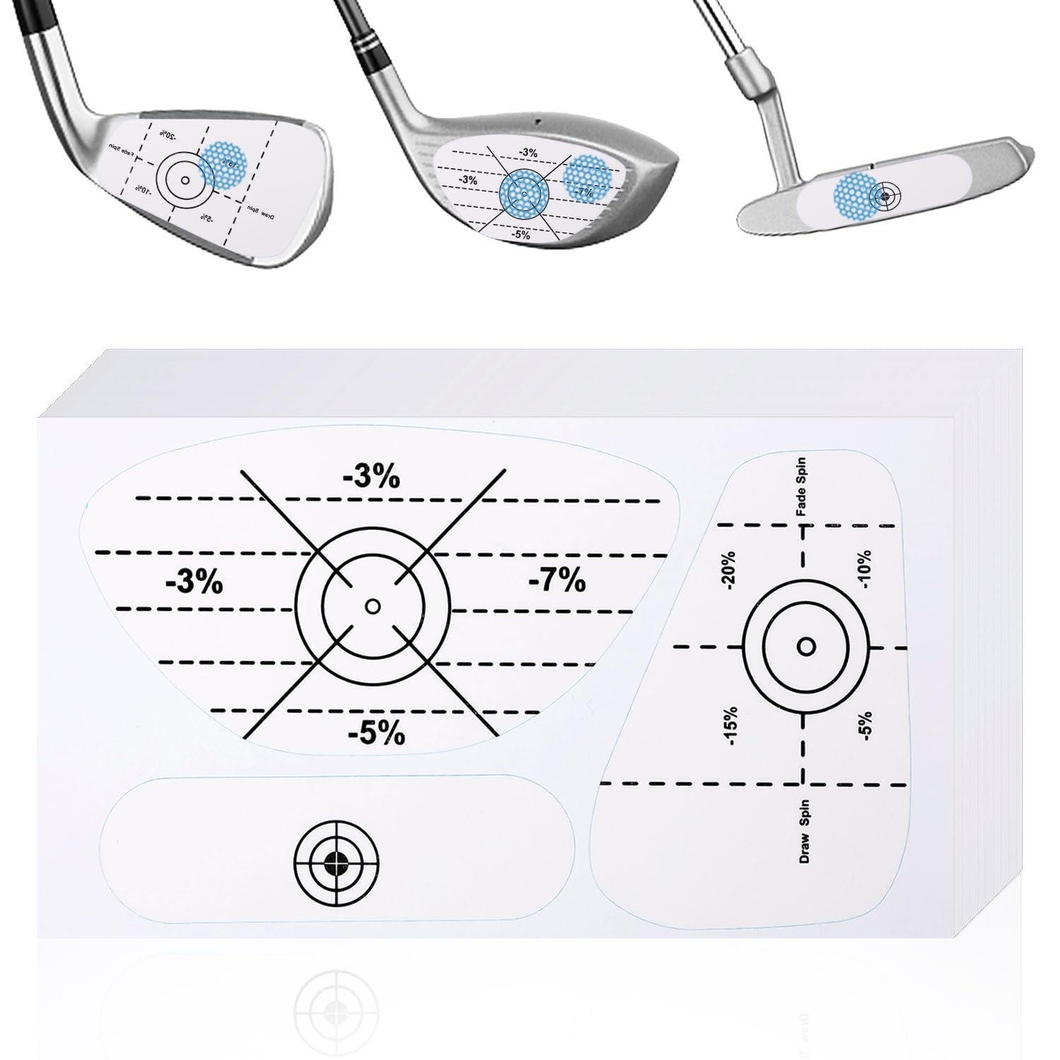 300pcs Golf Impact Tape, Golf Clubs Labels Self-Teaching Sweet Spot and ...