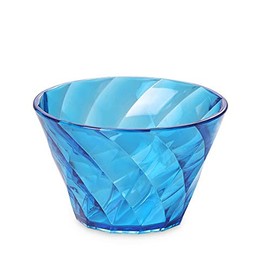 Omada Linea Diamond Design Bowl for Kitchen with Diamond Effect Transparent Acrylic Diameter 8 cm Capacity 17.5 Cl. Made in Italy, Stackable and Dishwasher Safe, Linea Diamond, Turquoise Colour