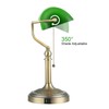 Newrays Green Glass Bankers Desk Lamp with Pull Chain Switch