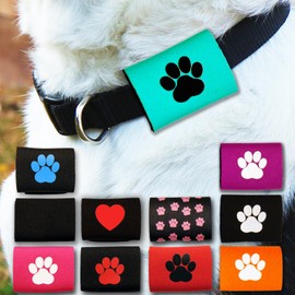 Dapper Dog Pet Tag Silencer and AirTag Holder (Teal with Black Paw)