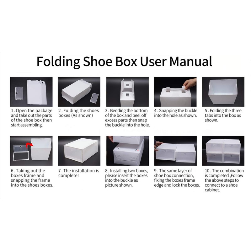 LYNICESHOP White 20 Pack Stackable Shoe Storage Box,Clear Plastic Shoe