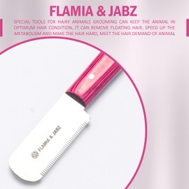 FLAMIA & JABZ FJ Professional Stripping Knife, Right handed, 3 inch blade (Stainless Steel) (Fine, Pink)