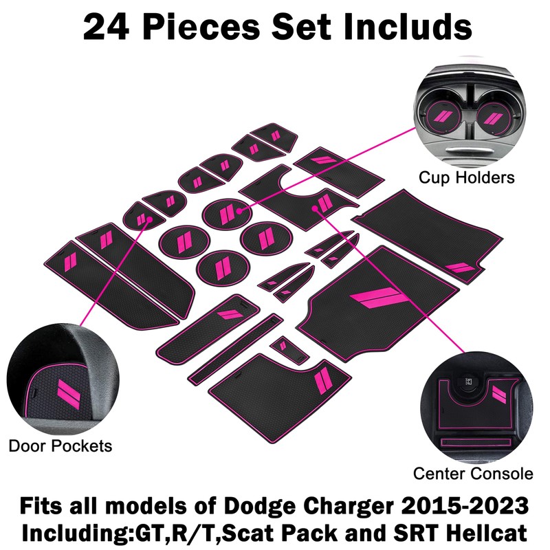 SENSHINE for Dodge Charger Accessories 2015-2022 2023 2024 Non-Slip Anti
