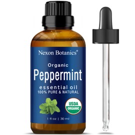 Nexon Botanics Organic Peppermint Essential Oil 30 ml - Pure Natural Mint Oil for Aromatherapy, Diffusers, Hair & Skin Care - Undiluted Menthol - Nexon Botanics